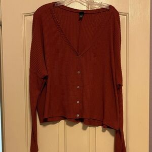 Wild Fable Rust Button-Down Sweater/Cardigan